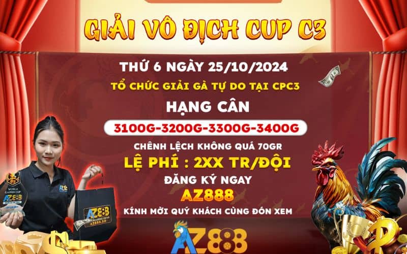 Thông báo giải vô địch cup lần 3 tại CPC3 ngày 25/10/2024